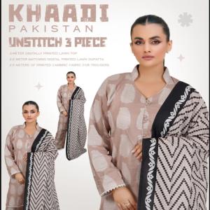 KHAADI 3 Piece- HOOR Summer Collection (UNSTICHED)